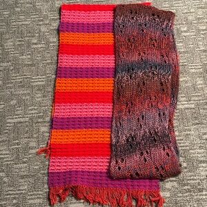 Set of 2 bright colored scarves , one infinity, one 16”x56”